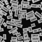 a large group of white and black letters